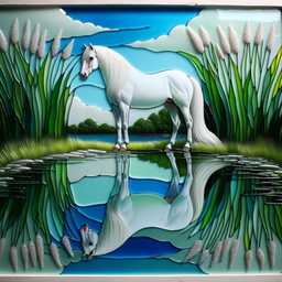 a horse, glass painting generated by DALL·E 2